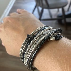 Stella and dot wrap bracelet, silver
